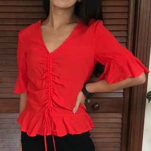 Red Feminine Blouse